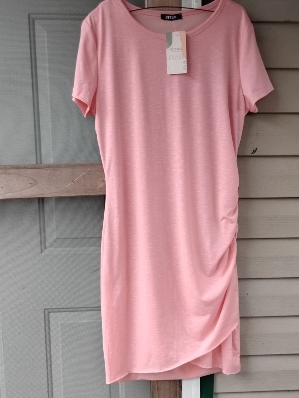 BTFDM Pink Midi T-Shirt Dress